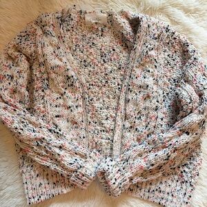 Jessica Simpson White & Rainbow Cardigan Sweater Knit Ladies Size Small